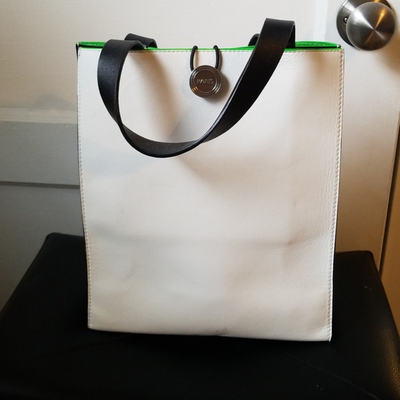 WHITE LEATHER KENZO TOTE PURSE - Picture 2 of 6
